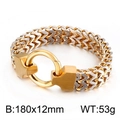 Bracciale da uomo a catena Franco bicolore oro e argento in acciaio inox, 180mm x 12mm - Oro Argento 18cm (KB134772-KFC)