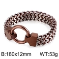 Men's dual-tone Cuban chain bracelet in silver and bronze stainless steel, 180x12mm size - Silver Bronze 18cm (KB134774-KFC)