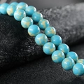 Green and blue turquoise style round beads with natural patterns for DIY jewelry making - Imperial Pinetree Stone
