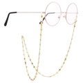 Elegant gold titanium heart-shaped glasses chain with non-slip silicone loops for women - Gold (KSC018-Z)