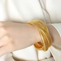 Luxury gold triple-layered flexible Tubogas coiled wrap bracelet for women - Gold (Z010)