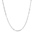 Detail of silver paperclip chain necklace in stainless steel with polished finish - Silver