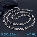Silver stainless steel NK chain eyewear strap with adjustable silicone loop ends - NK Link Chain (KSC112-Z) / Silver