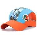Kinder-Baseballkappe schnelltrocknend in Blau-Orange mit Mesh und Drachen-Stickerei - Verstellbar für Kinder / Orange