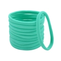 Detail of mint green seamless nylon hair bands showing soft terry cloth texture and elasticity - Mint Green