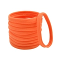 Elastic nylon hair ties in vibrant orange color for comfortable daily styling - Orange