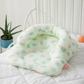 Infant nursing pillow in cream yellow with blue ice cream patterns for baby support - Ice Cream