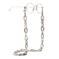 Retro marble texture acrylic glasses chain with non-slip rings on white background - Tortoiseshell Marble Pattern (GB057)
