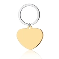 Portachiavi con ciondolo a cuore lucido finitura oro con anello in acciaio inox argento - Portachiavi bianco / Oro