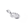 Pendente ovale in acciaio al titanio argento con rilievo religioso e passante - Pendente Ovale Vergine Maria (KP93828-Z)