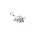 Ciondolo a stella esagonale minimalista in acciaio inossidabile argento con rilievo - Pendente in Rilievo Stella Esagramma (KP93829-Z)