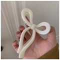 Pinza per capelli a fiocco bianco crema per un'acconciatura elegante e chic - crema
