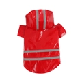 Imperméable rouge pour chien avec bandes réfléchissantes de sécurité et capuche intégrée - S / Type PU à 2 Pattes / Rouge