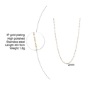 Collana a catena in acciaio inossidabile placcato oro 18K lucido 2mm 40+5cm - Catena a Labbro Dorata 2 mm * 40 + 5 cm