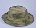 Chapeau de brousse camouflage vert jungle avec large bord et œillets métalliques aérés - Taille unique / Ruines Vertes