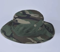 Men's wide brim tactical boonie hat in classic woodland camouflage canvas material - One Size / Jungle Camouflage