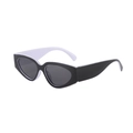Occhiali da sole cat-eye alla moda con montatura bicolore nero e bianco e lenti scure - Esterno Nero Interno Bianco Lenti Grigie
