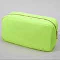 Neon green nylon makeup bag with gold zipper and waterproof rectangular storage design - M: 24*5*12.5cm / Neon Yellow