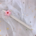 Stylo gel rétractable blanc avec un joli décor de fleur rose pour étudiants - 0.5mm / Fleurs Roses (blanches)