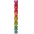 Detail showing stackable rainbow bear pens in six translucent colorful plastic blocks - No Packaging / Candy Bear Shape