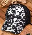 One Size Small Black White Cow