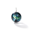 Detail of galaxy glass pendant with nebula pattern and silver wire wrapping decor - 6# Spiral Nebula