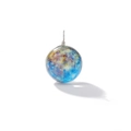 Luminous galaxy glass ball pendant with silver wire wrap for DIY necklaces - 14# Orange Yellow Cosmos
