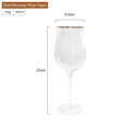 Tulip shaped crystal glass red wine goblet with gold rim 400ml capacity 22cm height - Gold Rim Wine Glass