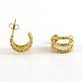 Boucles d'oreilles créoles dorées à trois couches en acier inoxydable avec reflets chic - Or 18K / Doré