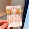527# Flower Peach A Pair Of Hairclips