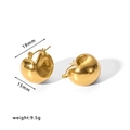 Chunky gold-plated C-shaped stainless steel hoop earrings with 19mm height dimensions - Rounded Chunky C-Shape (HF-E3154)