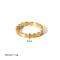 Detail view of 4mm 18K gold plated textured wave ring weighing 1.6g for women - US 6 / Wave Dotted (HF-J1213) / Gold