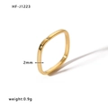 Minimalistischer 2mm Goldener Viereckring mit Zirkon, leichter 0,9g Modeschmuck - US 6 / Minimalistischer Quadratischer Stil (HF-J1223) / Gold