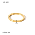 Minimalist 2mm wide 18K gold-plated stainless steel band ring weighing 1.0g - US 7 / Slim Plain Band (HF-J1227) / Gold