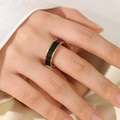 US 6 / Gold Color Black Enamel