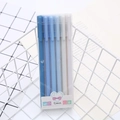 Morandi blue gradient gel pen set of 8 pieces in white mesh organizer basket - 6 Pcs/Box / Blue Series