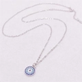 Collana in argento sterling S925 con ciondolo occhio blu e cristalli colorati - Argento 925 / Platino