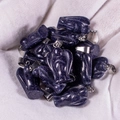 Blue goldstone angel shaped pendant with silver bail for jewelry making - Blue Sandstone