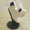 Support à lunettes en bois sculpté main motif panda avec finition rustique noir et blanc - Panda