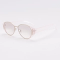 Gafas de sol vintage ovaladas con montura de acetato rosa claro y lentes degradadas - Montura Rosa Transparente Lente Transparente