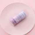 Set di 5 nastri washi a quadri viola e blu in scatola trasparente per journaling - 03 Viola a Quadretti