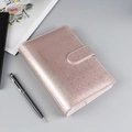 Rose gold glitter PU leather loose-leaf notebook with magnetic buckle closure - A6 No Inner Pages / Sparkling Rose Gold