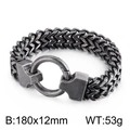 Bracciale da uomo in acciaio inossidabile argento antico con catena a drago e fibbia - Argento Antico 18cm (KB134770-KFC)