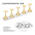 Golden alloy nail art stand set with crystal base and acrylic display holder - Gold Set