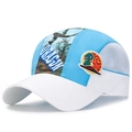 Berretto da baseball per bambini, asciugatura rapida, blu cielo e rete bianca con drago - Regolabile per Bambini / Bianco