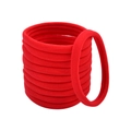 Elastic candy-colored nylon hair bands in vibrant red without seams for women and kids - Red