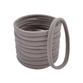 Neutral taupe seamless high elasticity nylon hair ties set with microfiber texture - Khaki