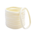Pack of seamless cream white elastic nylon hair ties with soft towel fabric texture - Cream