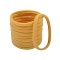 Detail of high-elastic bright yellow seamless nylon hair ties in a stacked group - Bright Yellow