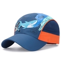 Berretto da baseball per bambini ad asciugatura rapida blu e arancio con squalo - Regolabile (50-54cm) / Blu scuro
